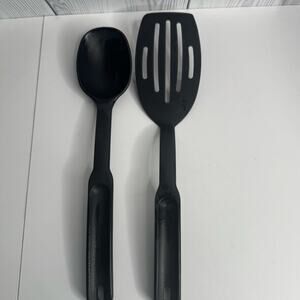 Pampered Chef Nylon Slotted Spatula 2351 & Solid Spoon 2349 Heat Resistant USA